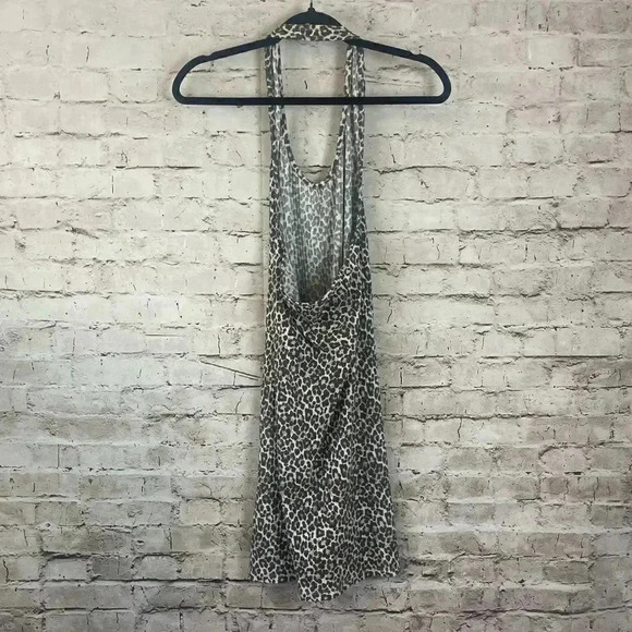 NWT American Eagle Women's Medium Leopard Cheetah Halter Knit Dress Stretch M - Picture 7 of 7